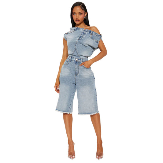 “Trendsetter” Denim Romper