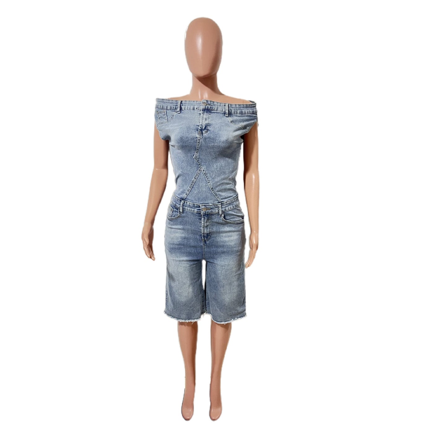 “Trendsetter” Denim Romper
