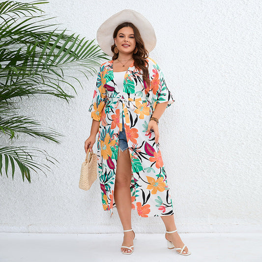 Casual Vacation Sun Protection Clothing Bohemian Loose Printed Beach Shawl