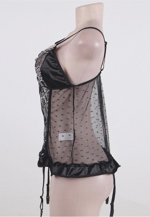 Floral See-Through Babydoll