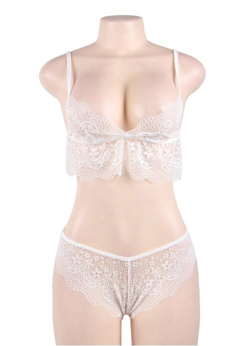 Black Lace Temptation 2pcs Bralette Lingerie Set