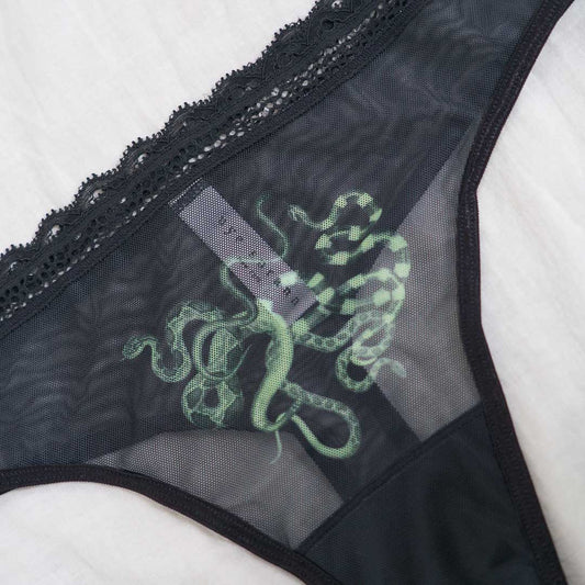 Obsidian Jade Snakes Thong