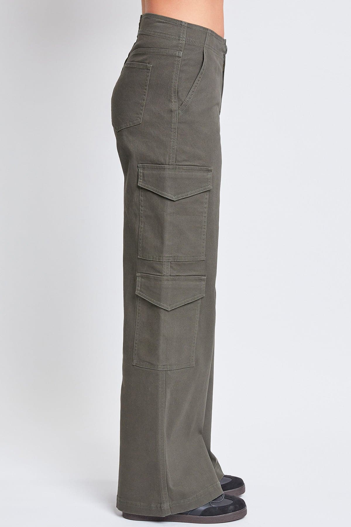 High Rise Double Pocket Wide Leg Cargo Pants