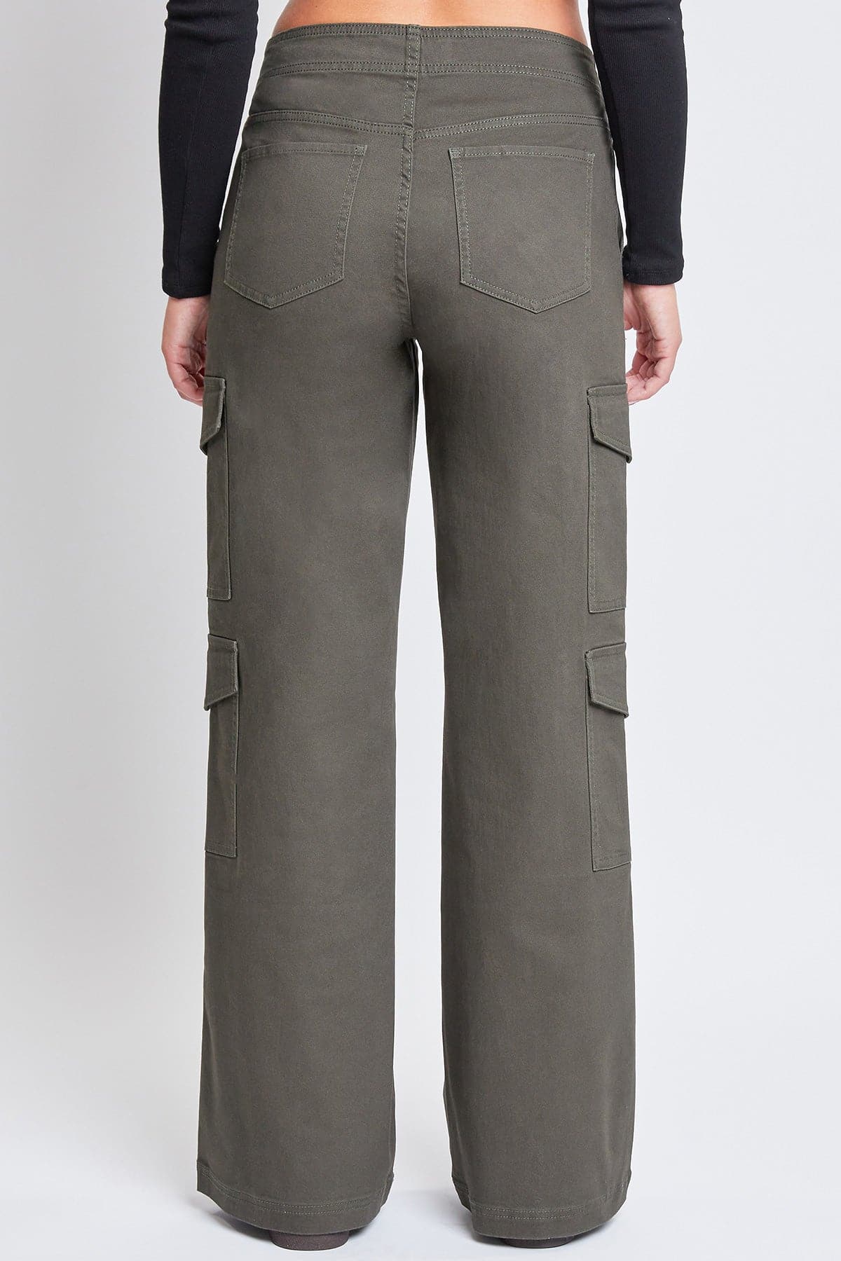 High Rise Double Pocket Wide Leg Cargo Pants
