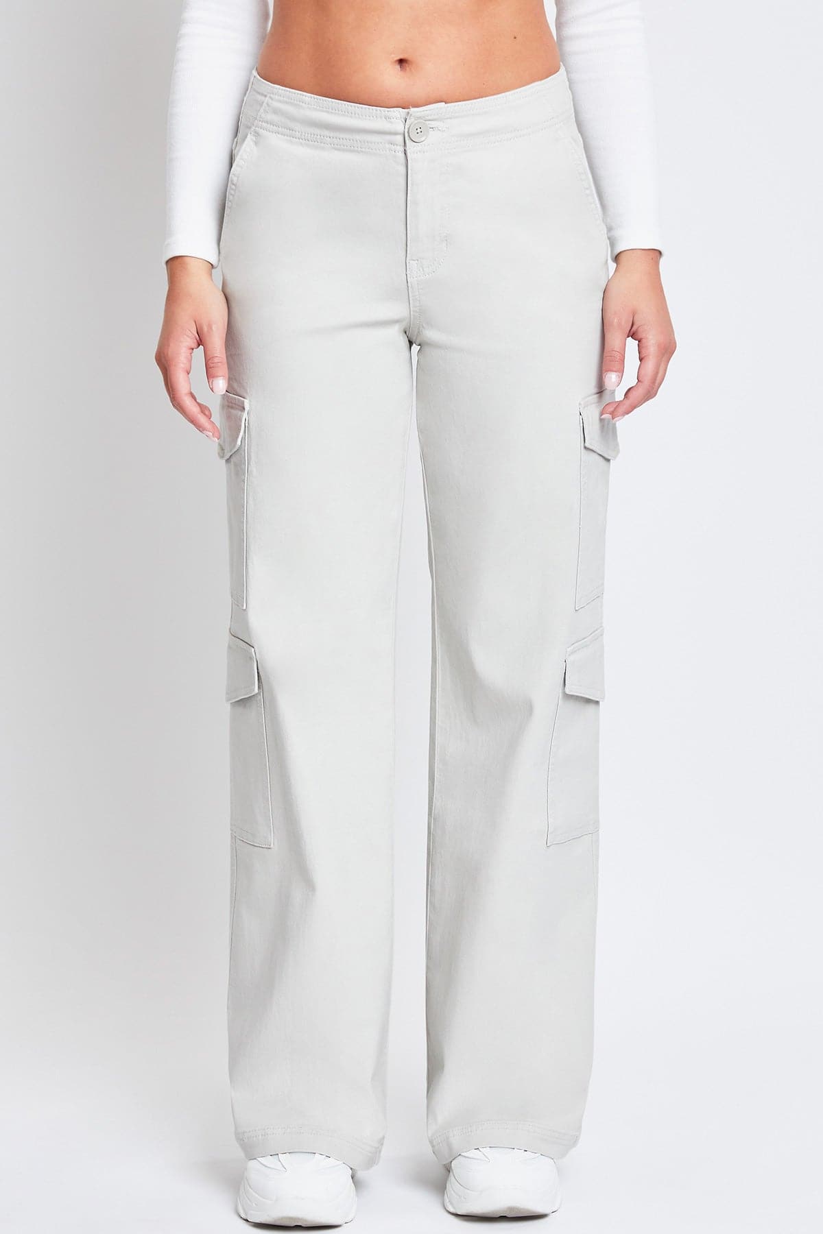 High Rise Double Pocket Wide Leg Cargo Pants