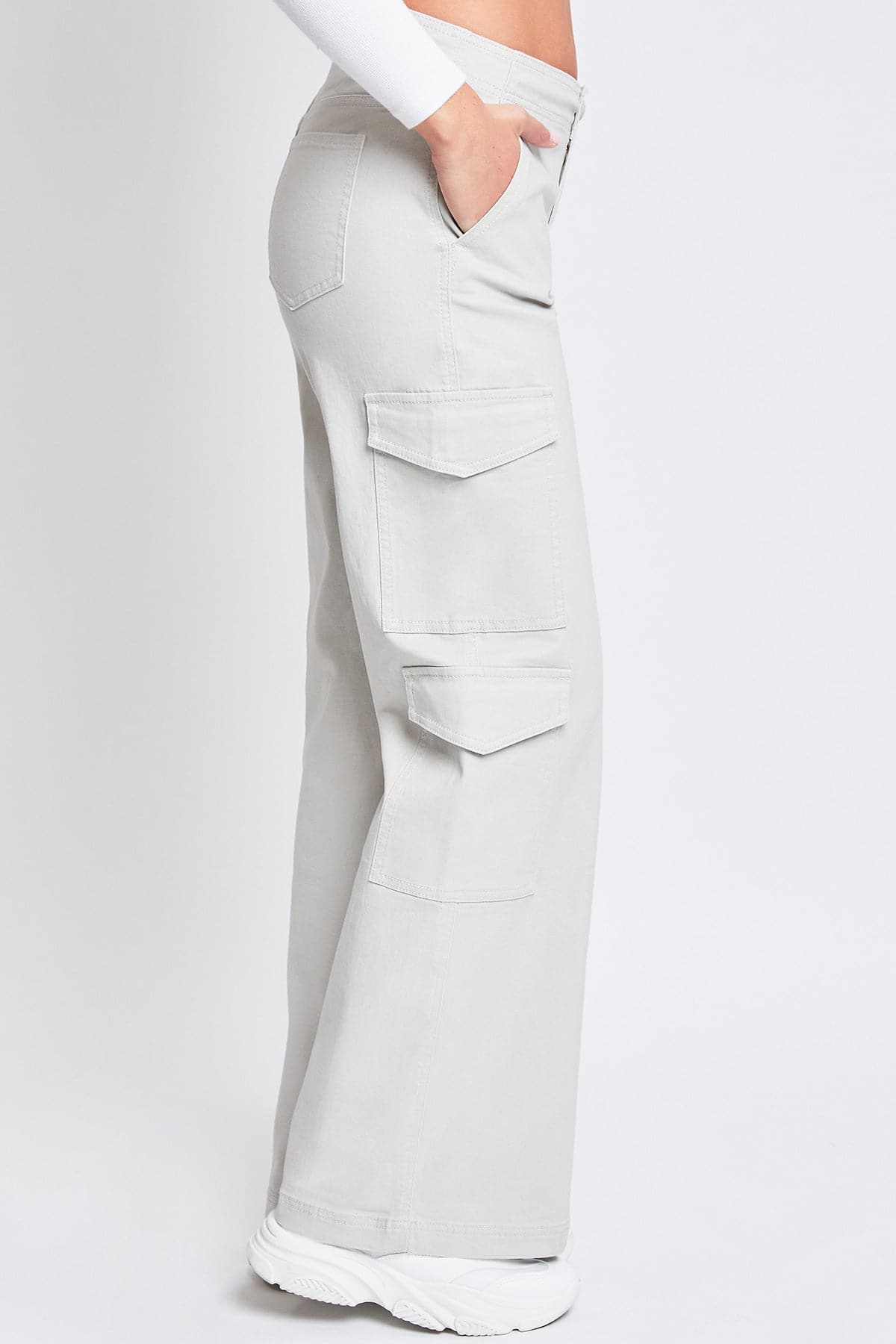 High Rise Double Pocket Wide Leg Cargo Pants
