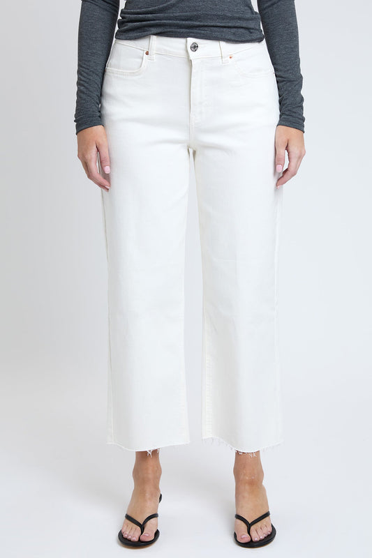 Women's High Rise Cropped Trouser Jeans Wide Leg Fit