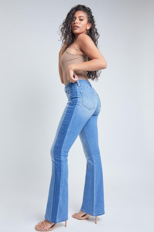 Women's Flare Jeans With Shadow Side Panel