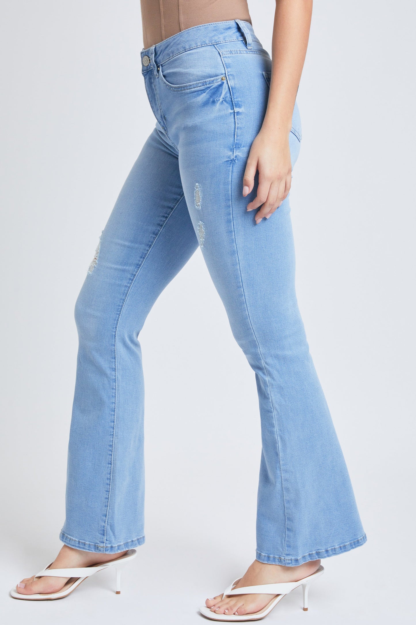Essential Distressed Flare Jeans-Distressed