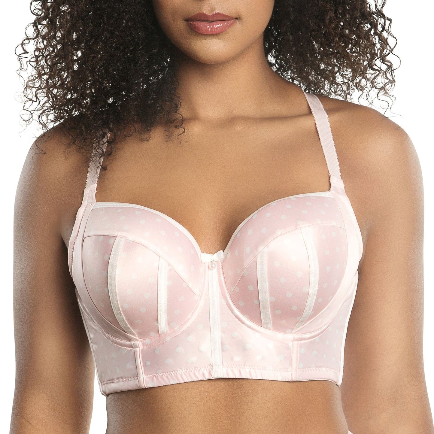 Charlotte Longline Full Bust Padded Bra - Petal Pink Dot