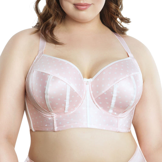 Charlotte Longline Full Bust Padded Bra - Petal Pink Dot