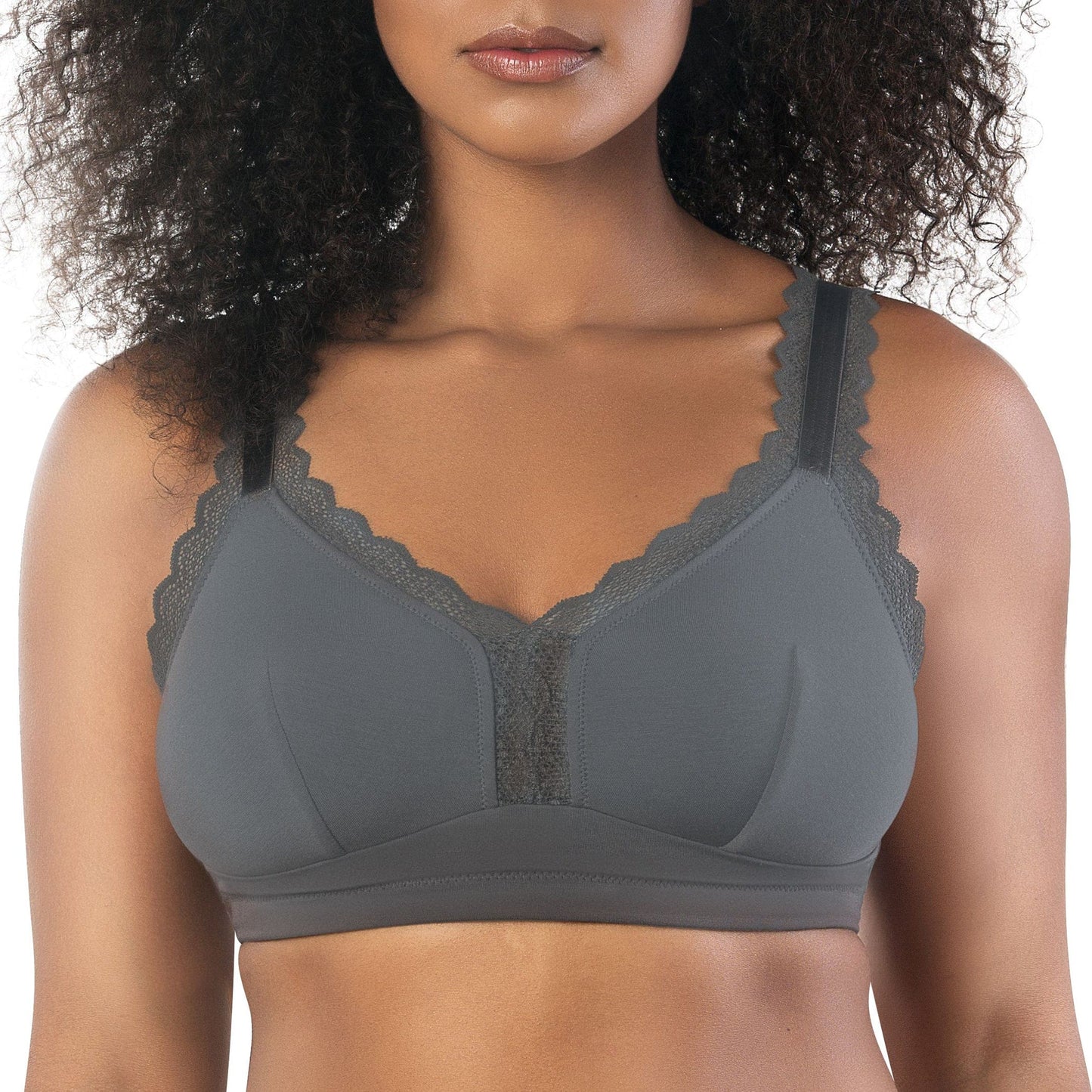 Dalis Full Busted and Curvy Wire Free Bralette - Charcoal