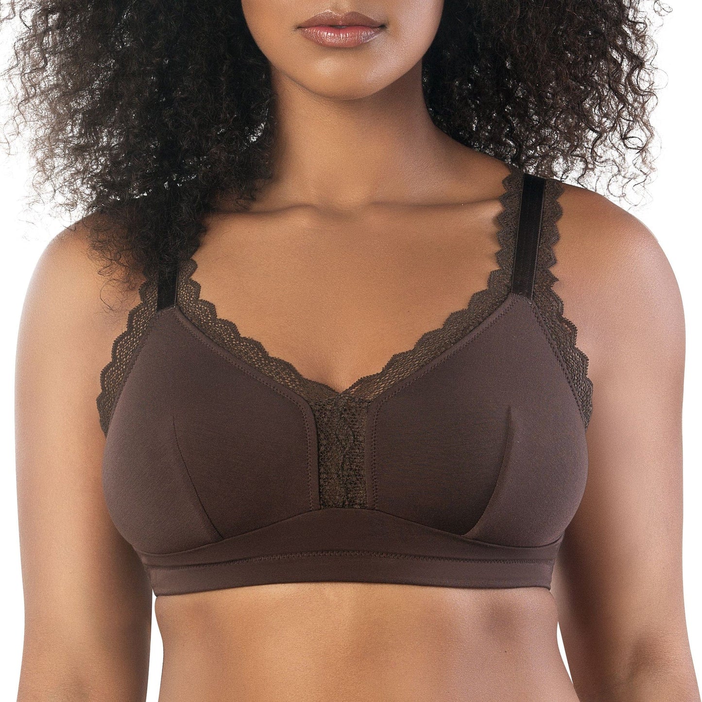 Dalis Full Busted and Curvy Wire Free Bralette - Deep Nude