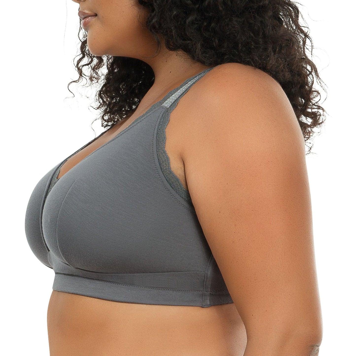 Dalis Full Busted and Curvy Wire Free Bralette - Charcoal