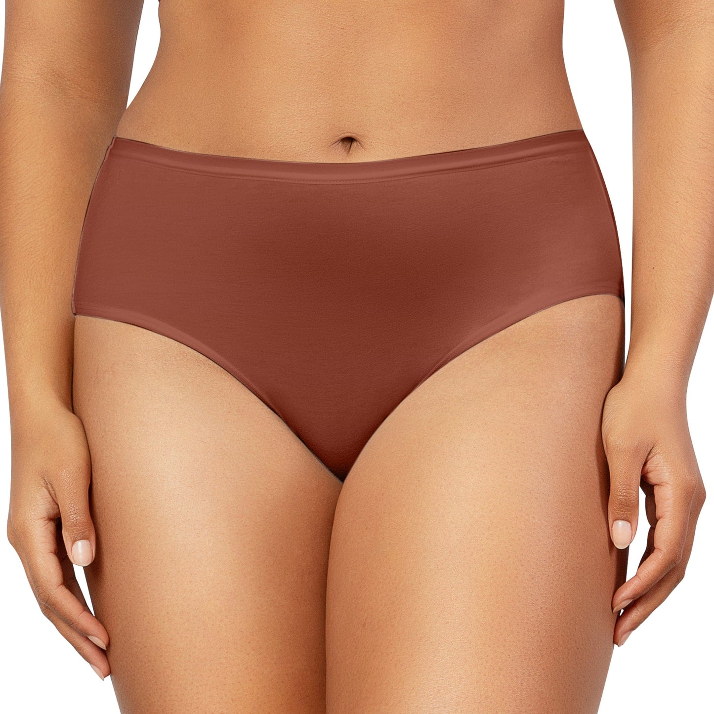 Cozy Brief Cotton Like Fabric Full Coverage - Spice