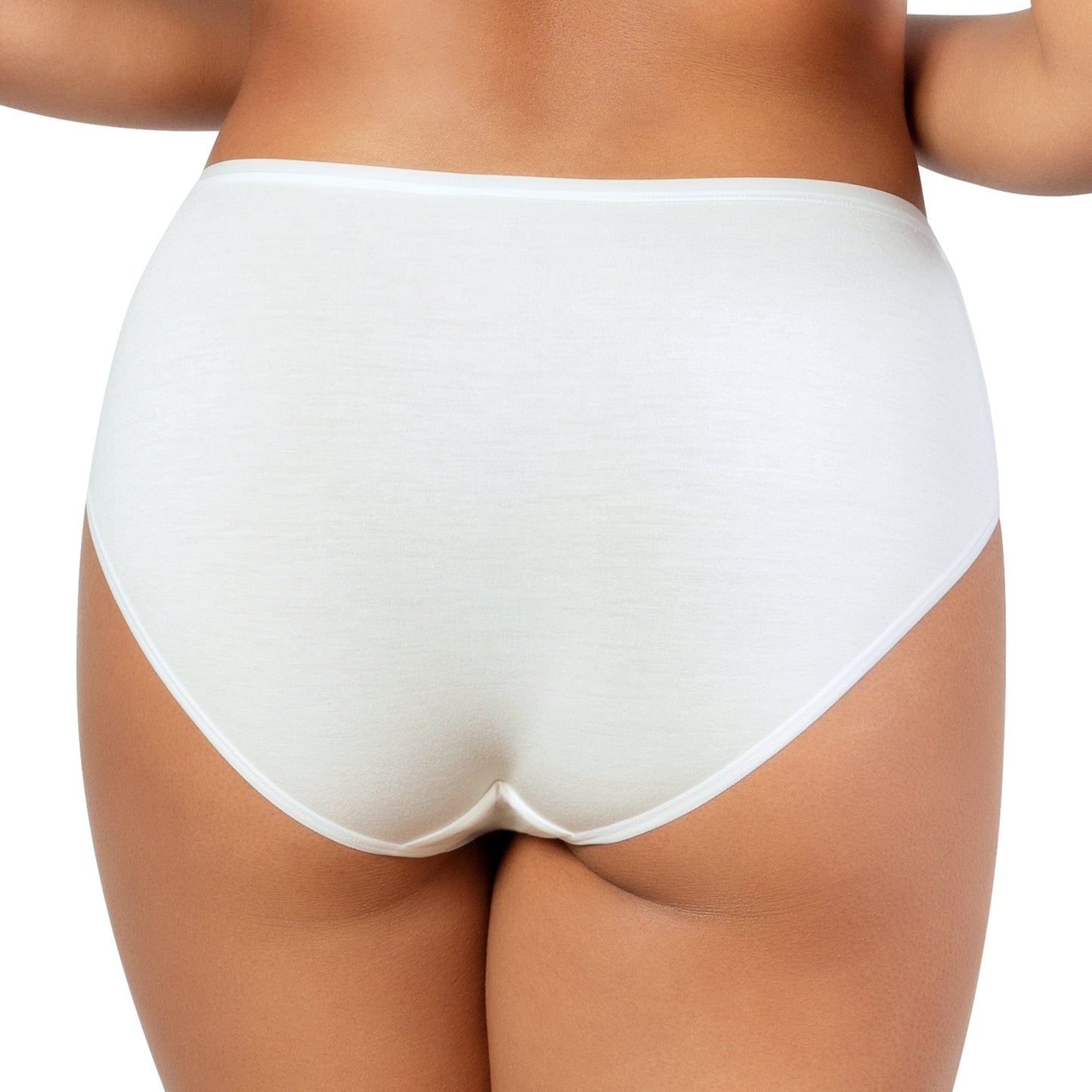 Cozy Brief Cotton Like Fabric Full Coverage - Pearl White