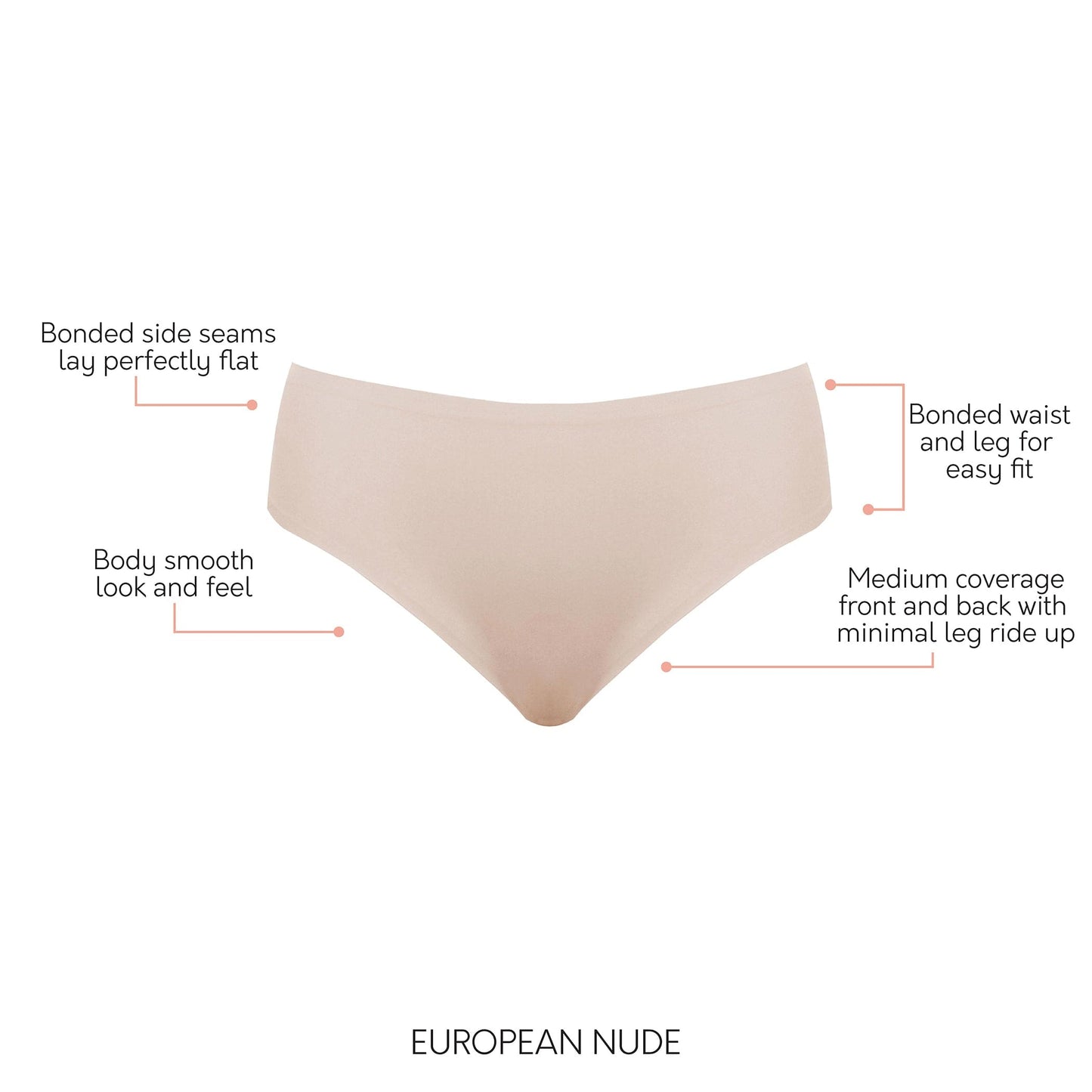 Bonded Hipster with No Visible Panty Lines - European Nude