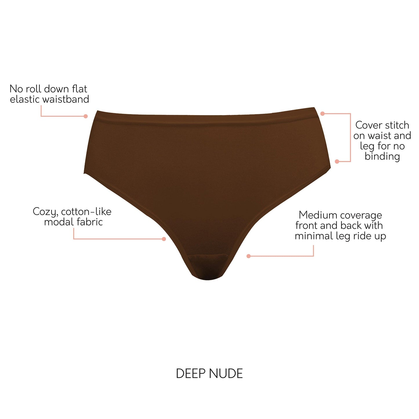 Cozy Hipster Cotton Like fabric Full Coverage - Deep Nude