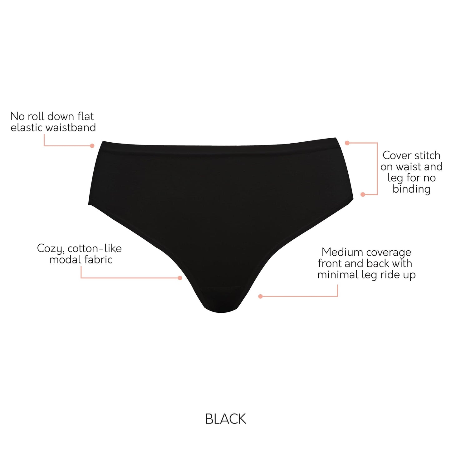 Cozy Hipster Cotton Like fabric Full Coverage - Black