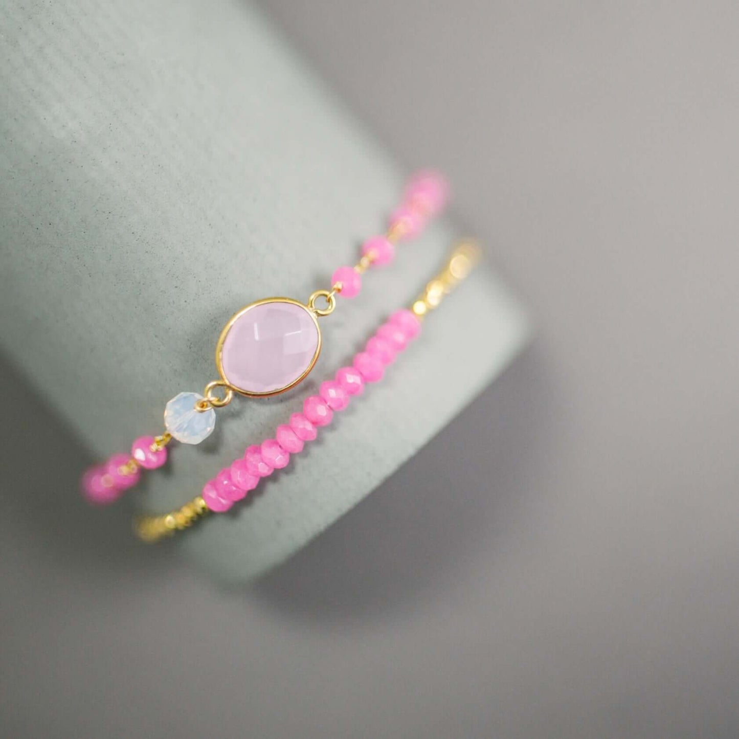Rose Quartz Adjustable Gemstone Bracelet