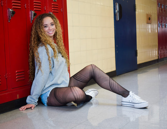 Fishnet Tights Multi Ribbon Black