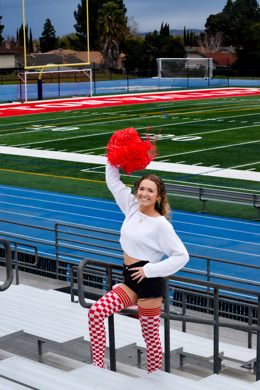 Game Day! - Red & White Thigh-Highs