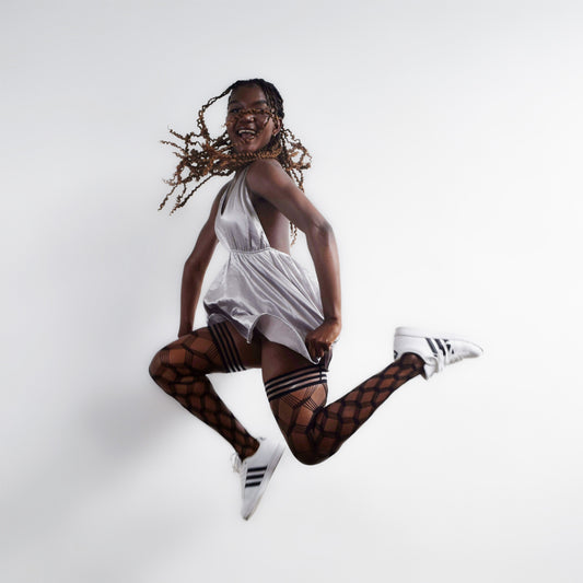 Cassandra: Layered Fence Net Thigh Highs