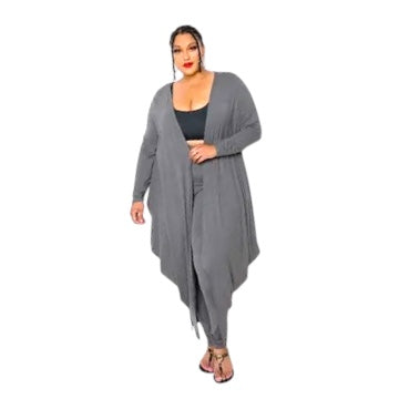 Bubbled Hem Waterfall Cardigan