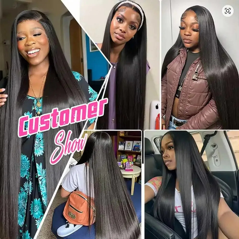 38Inch Straight Lace Front Wigs Human Hair 13x6 HD Lace Frontal Wig 4x4 Bone Straight Glueless Wig Pre Plucked