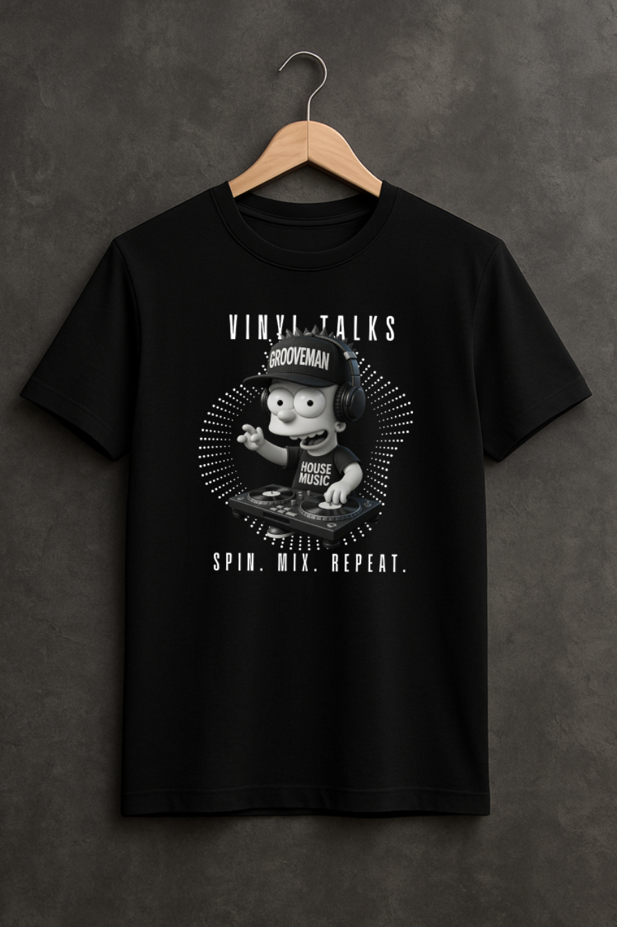 Vinyl Talks DJ Graphic T-Shirt – Black Collection