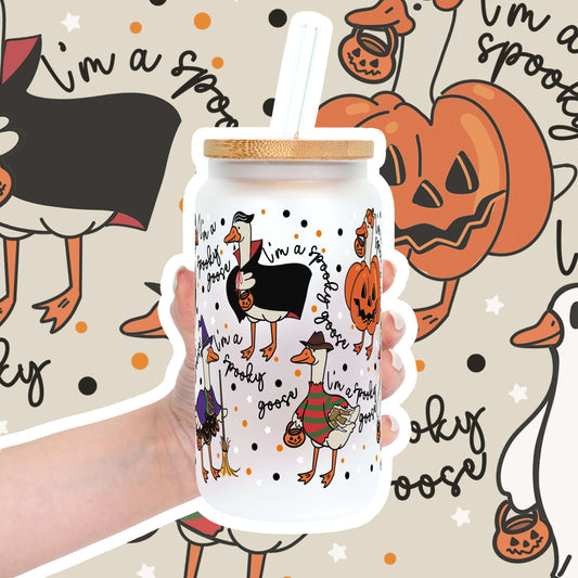 Spooky Goose Cup With Lid and Straw