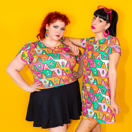 8-Bit A-Frames Tunic in Bright Day