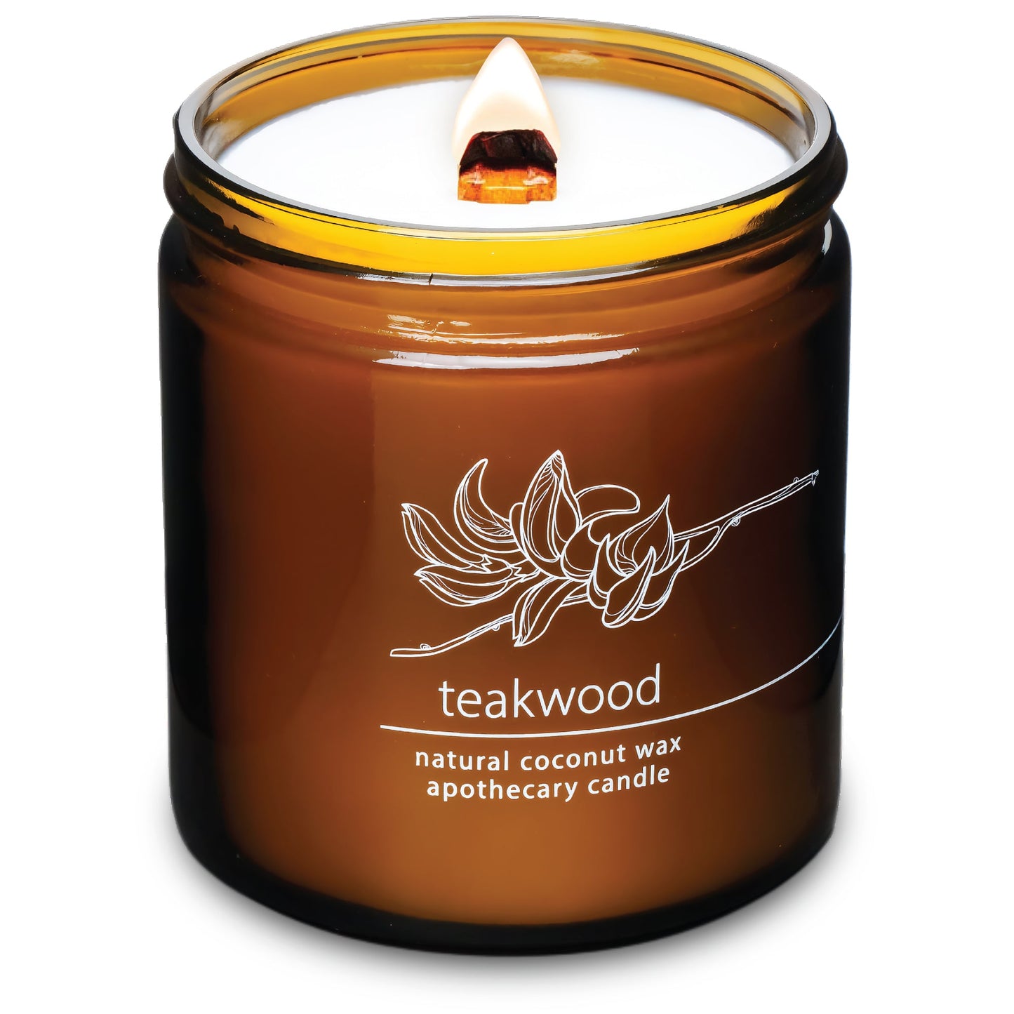 Teakwood | Wood Wick Candle with Natural Coconut Wax