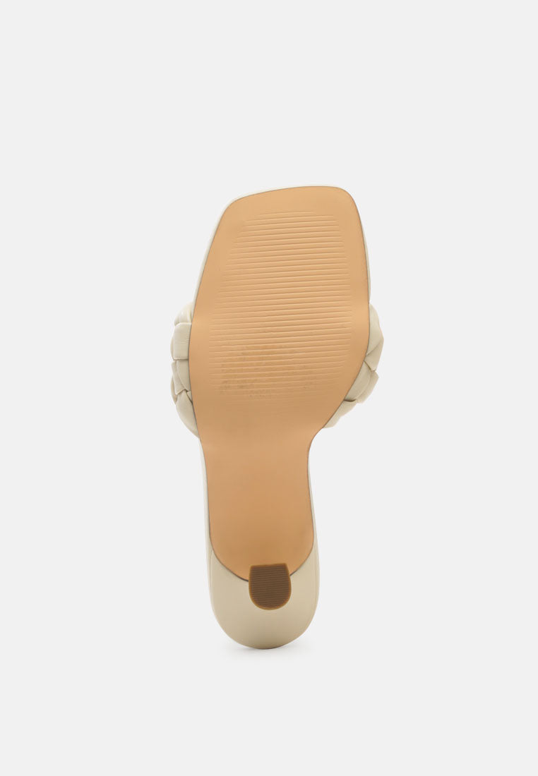 Deirdre Woven Strap Square Toe Heeled Sandal