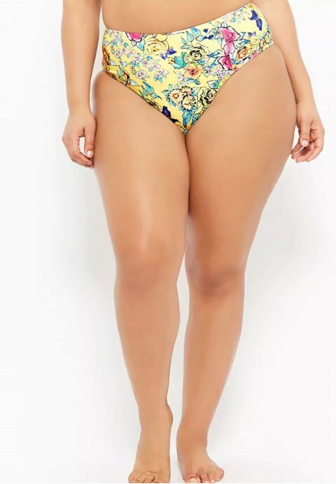 High Leg High Waist Floral Crop Tank Bikini Swimsuit