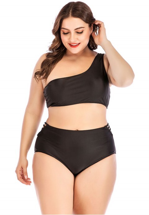 Black One Shoulder One Piece