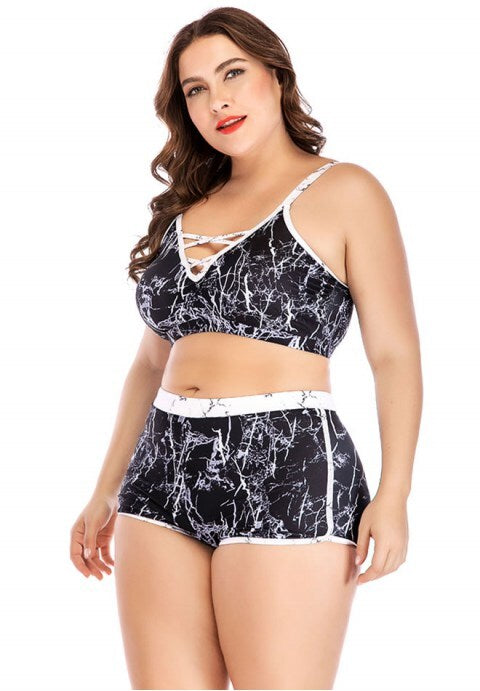 Criss-cross Two Piece Swimsuit