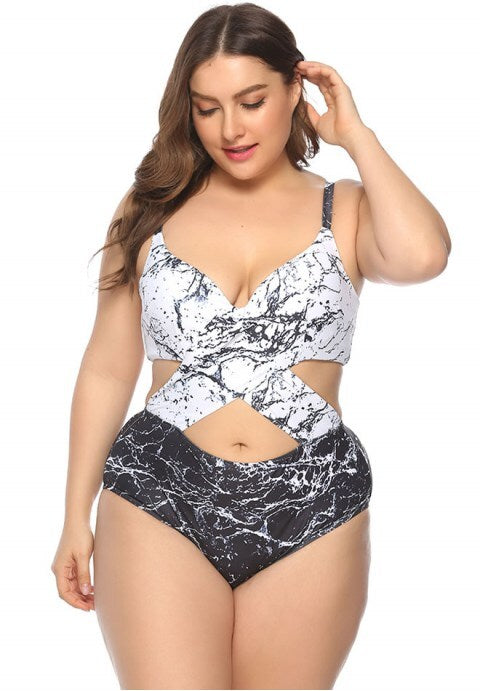 Criss-cross Underwire One Piece Swimsuit