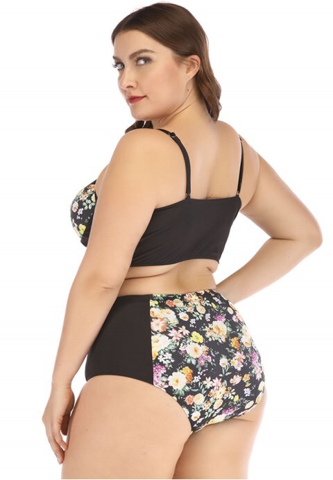 Golden Flower Underwire Two Piece Swimsuit