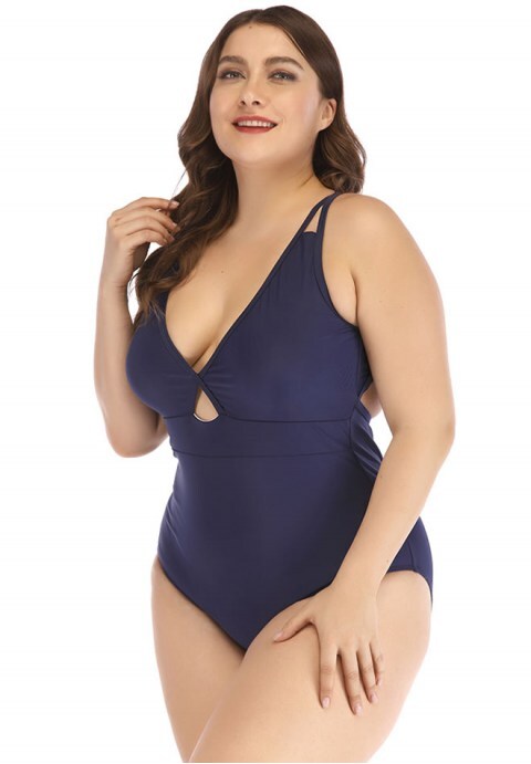 Solid Color One Piece Swimsuit