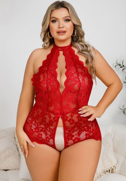 Plus Size Adelle Dramatic Lace Teddy