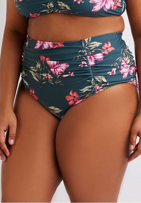 Boho Floral Ruffle Halter High Waist Bikini Swimsuit