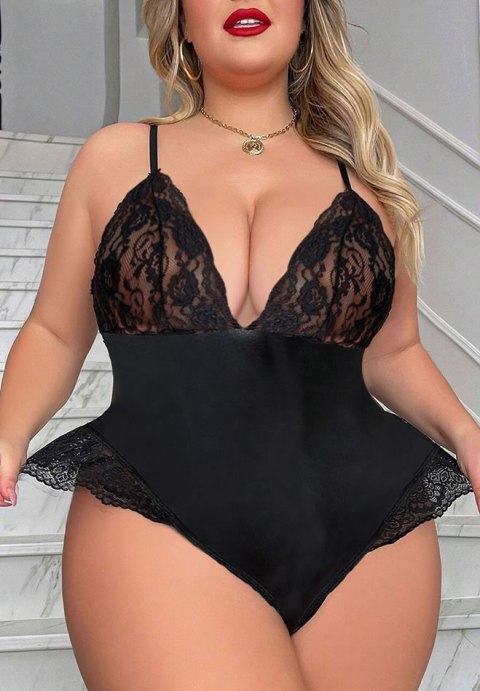 Faux Leather and Lace Teddy