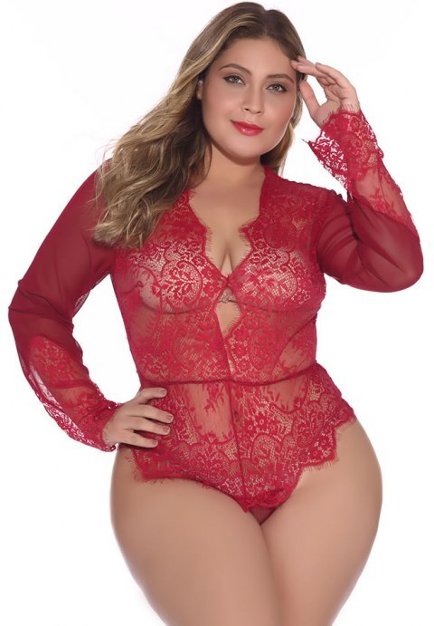 Lace Long Sleeve Teddy