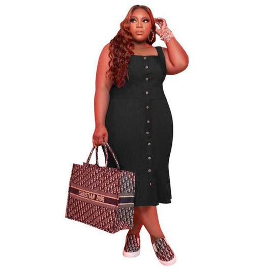 Solid Casual Midi Dress