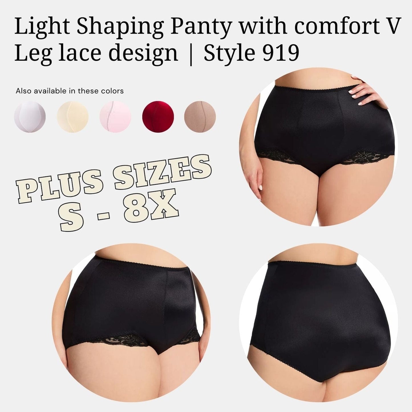 Light Shaping Panty with comfort V Leg lace design