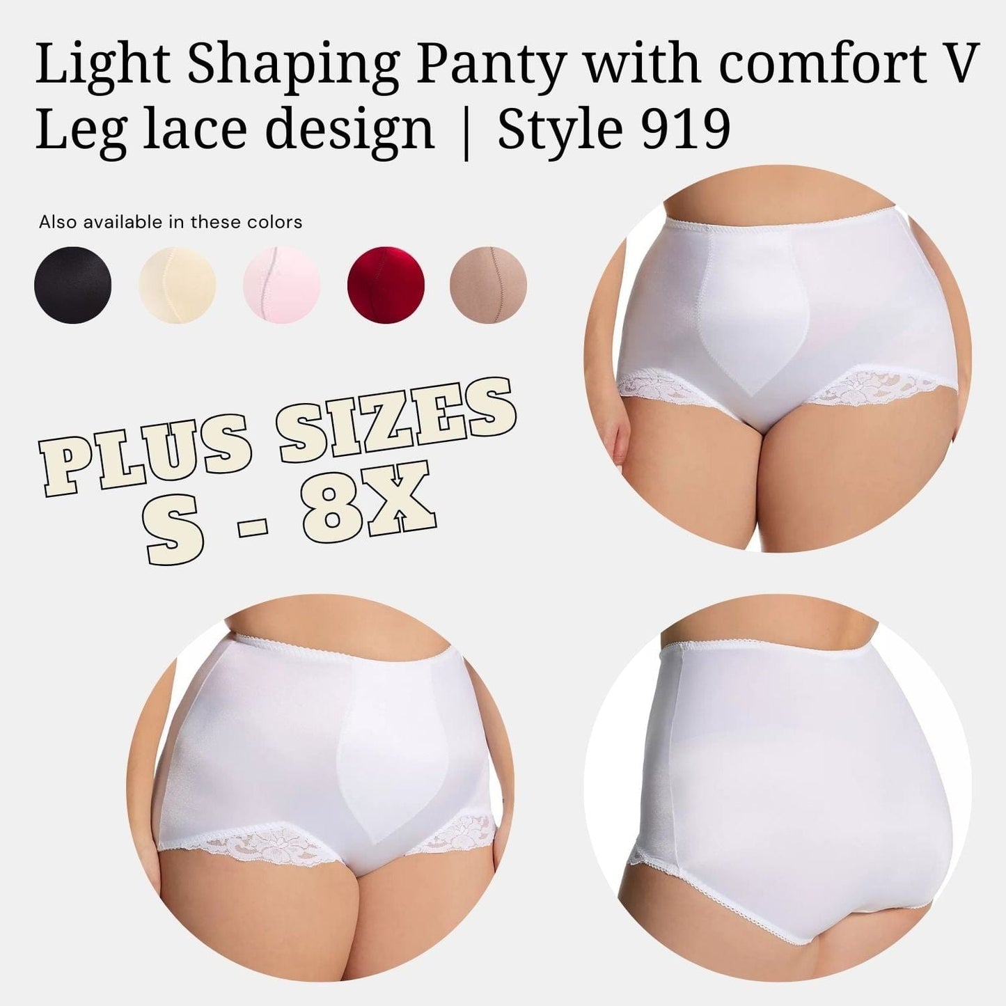 Light Shaping Panty with comfort V Leg lace design