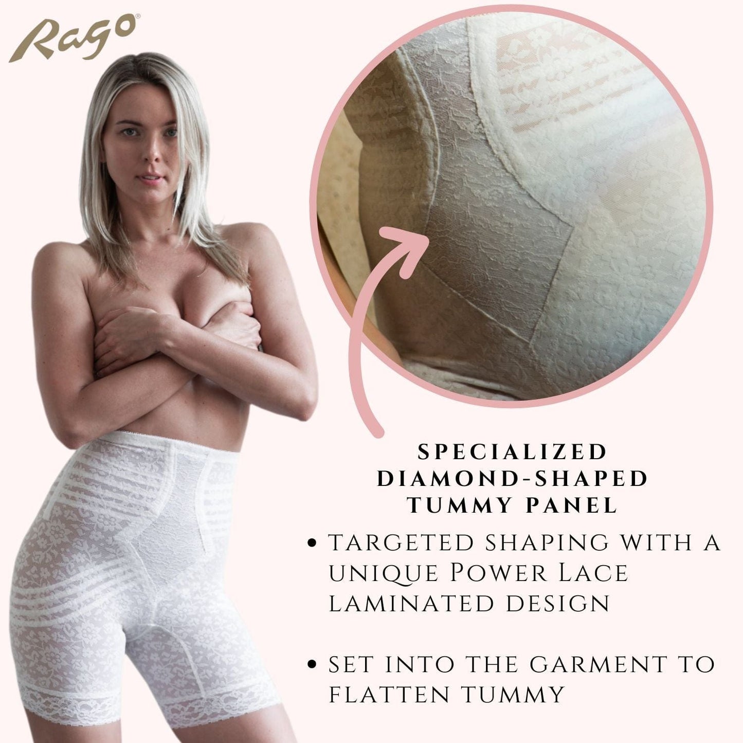 No Roll High Waist Lace Thigh Slimmer with Extra Firm Support