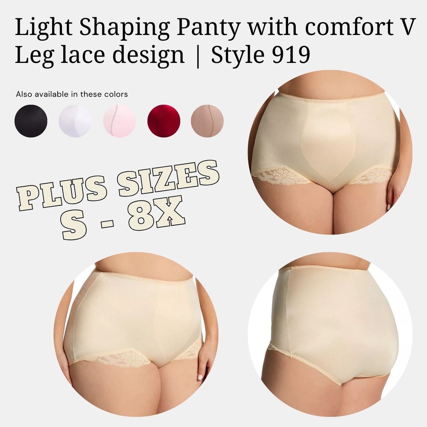 Light Shaping Panty with comfort V Leg lace design