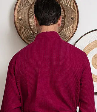 Waffle Kimono Spa Bathrobe - Absorbent, Lightweight